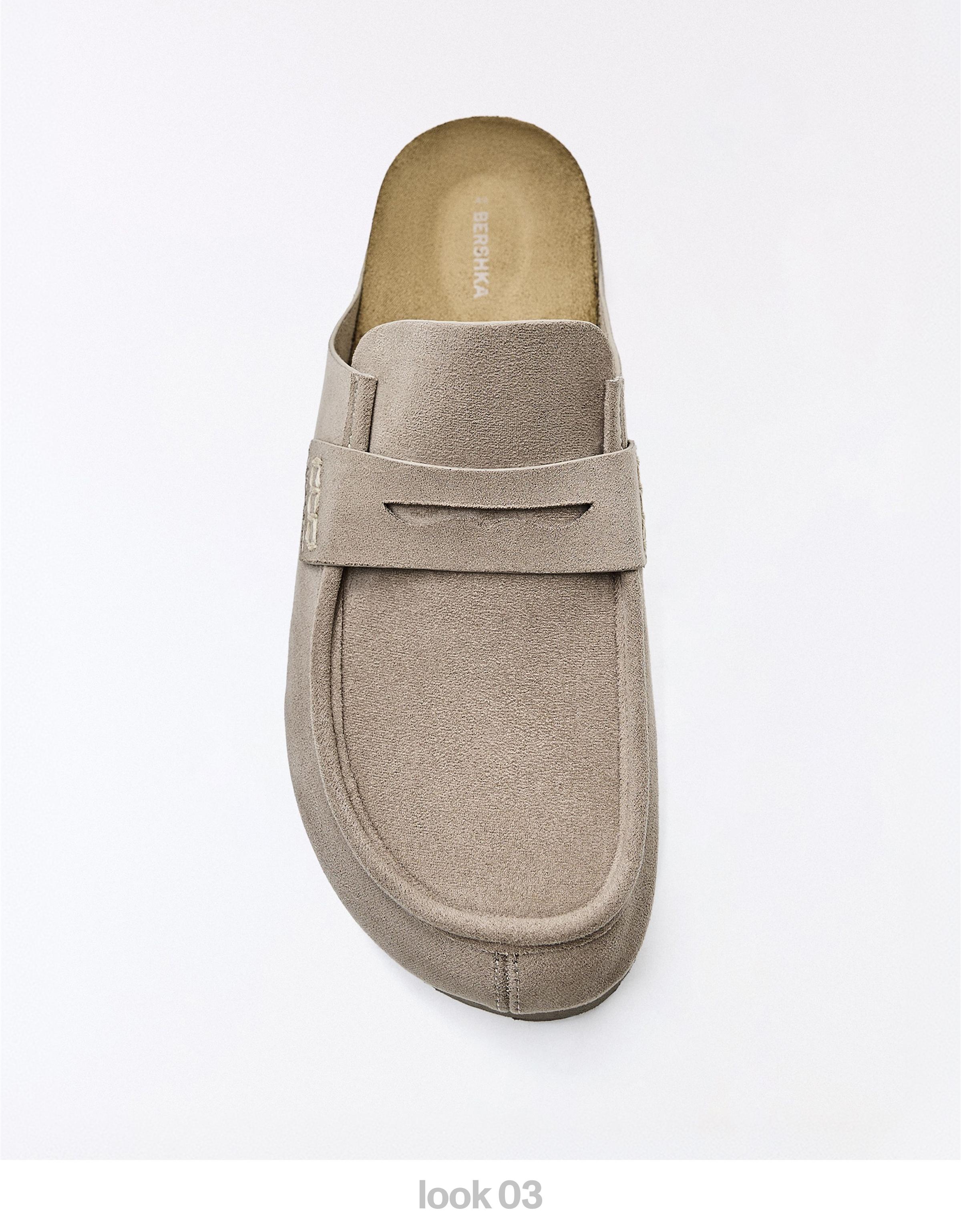 Mule clogs with mask detail — TAUPE