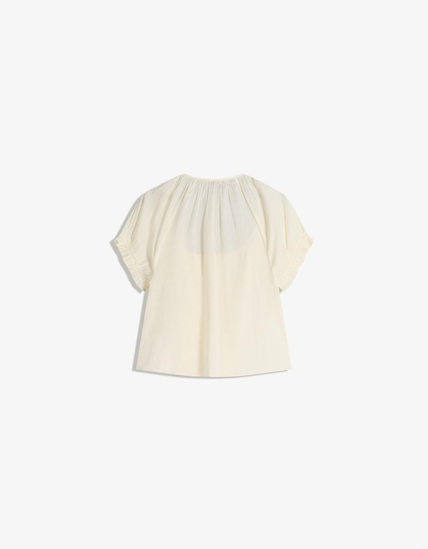 Blusa manga corta-Amarillo