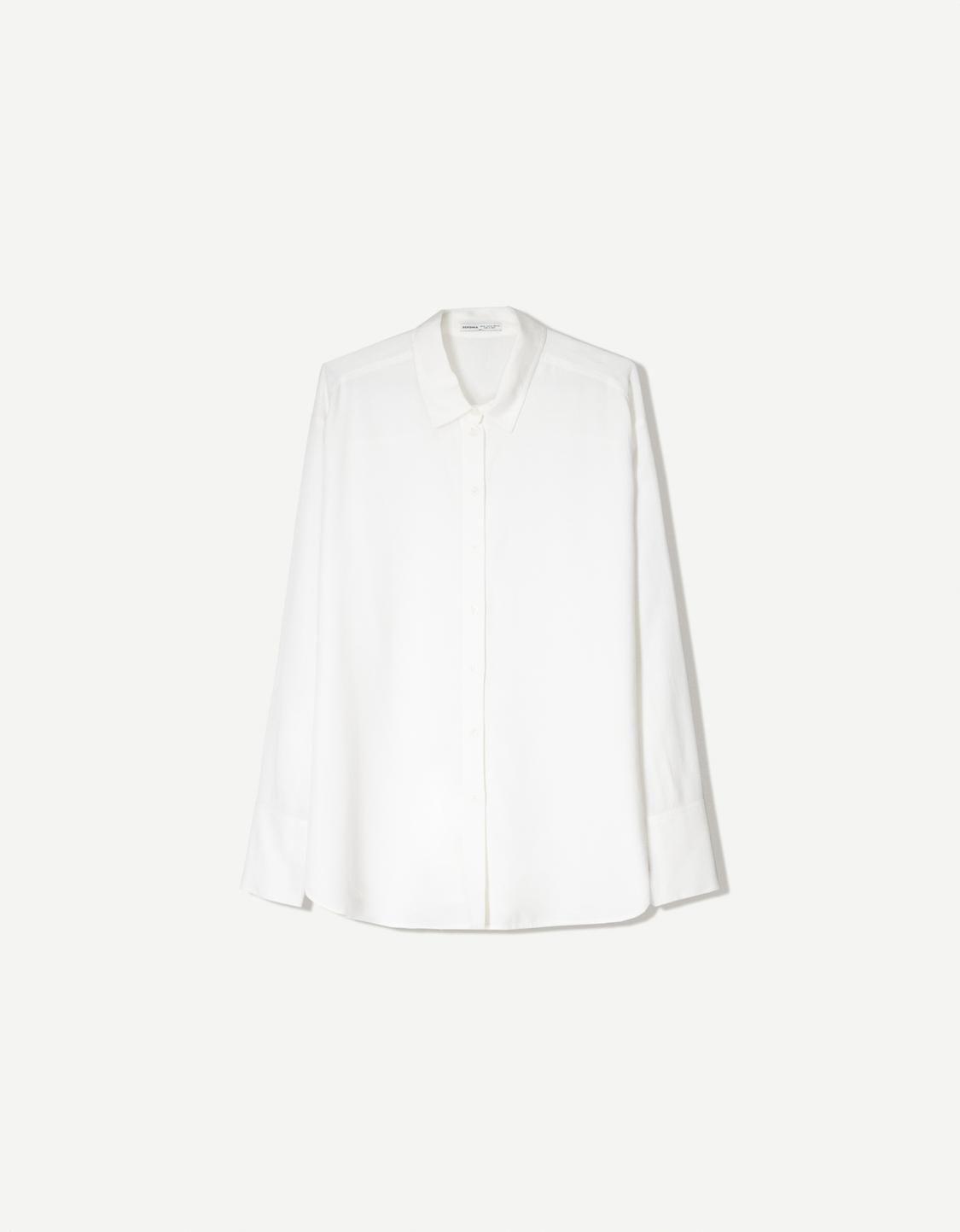 Oversize linen blend shirt