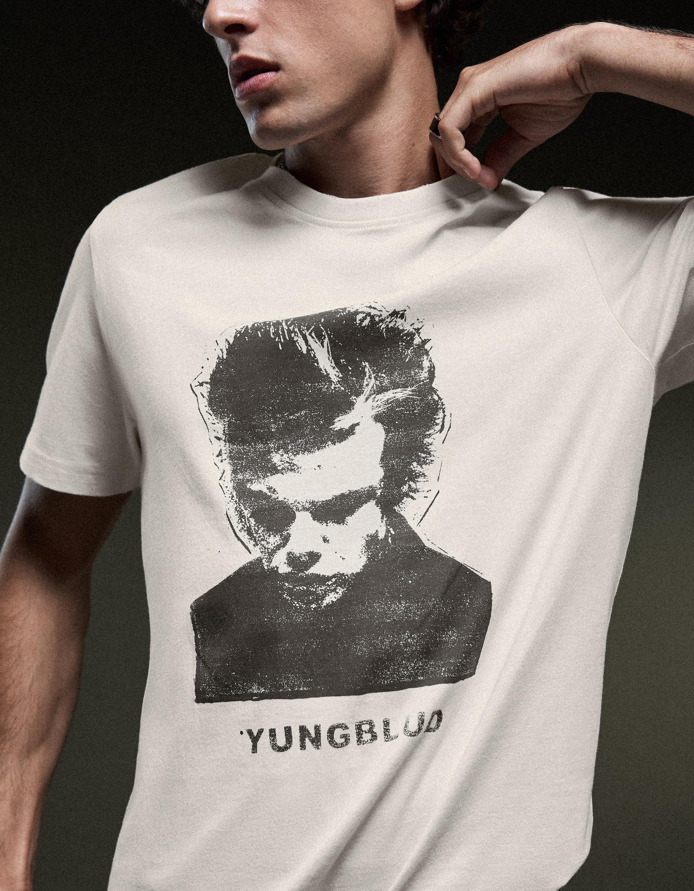 Short sleeve YUNGBLUD print T-shirt — Cream