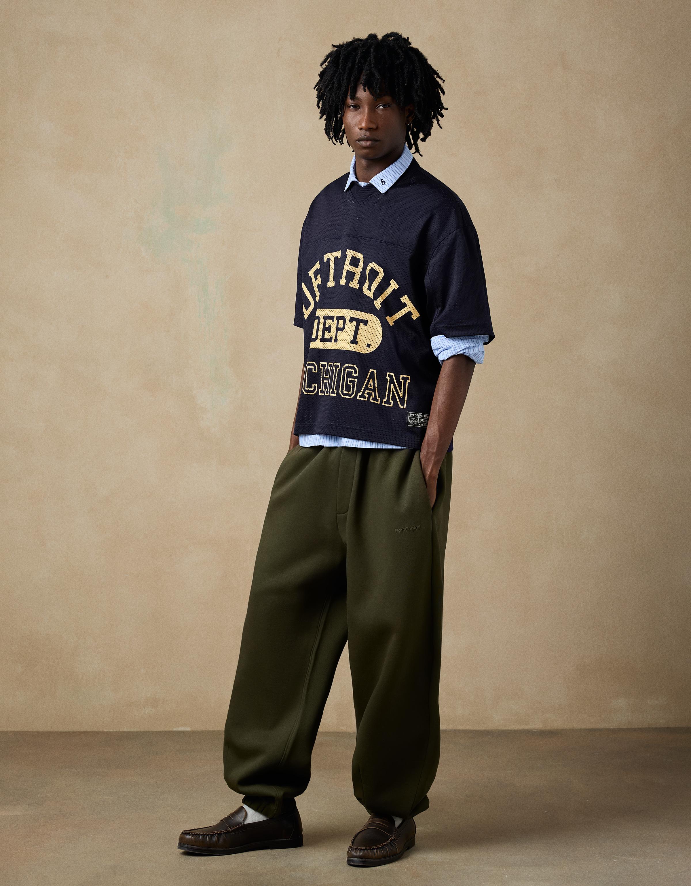Mesh print T-shirt — Navy