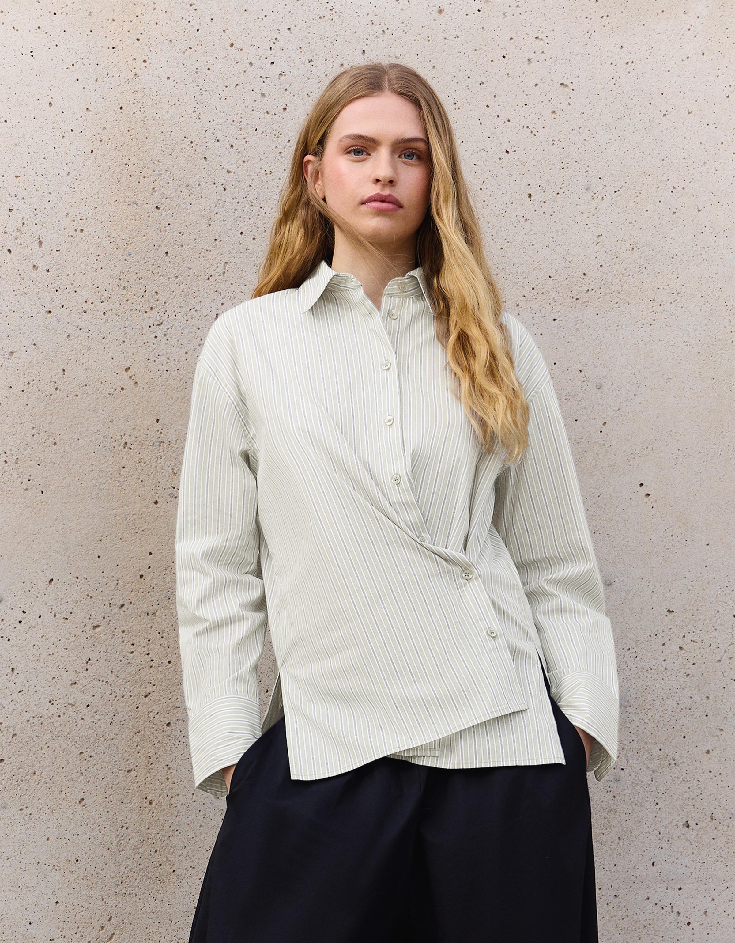 Uzun kollu kruvaze gömlek - Görsel 53