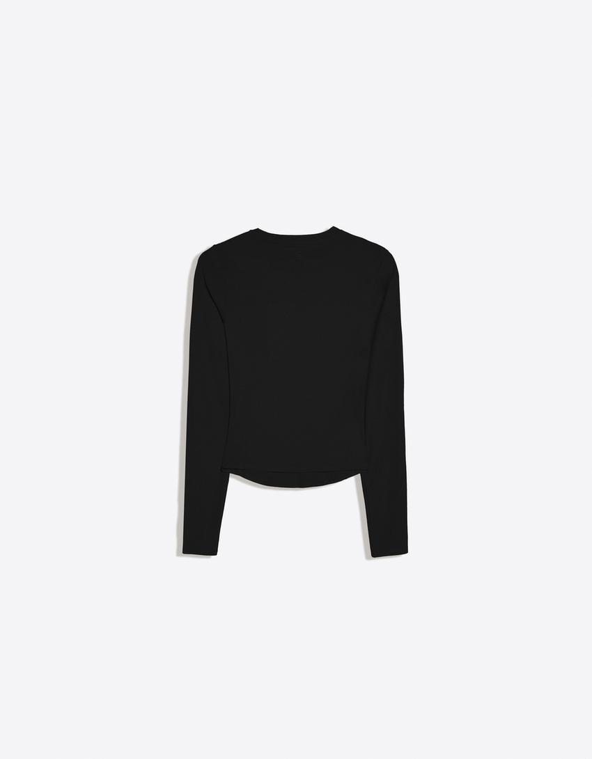 Camiseta manga larga técnica Transpirable & Secado Rápido-Negro