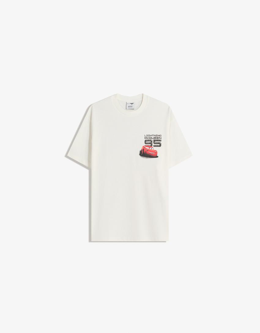 Camiseta Cars manga corta-Blanco