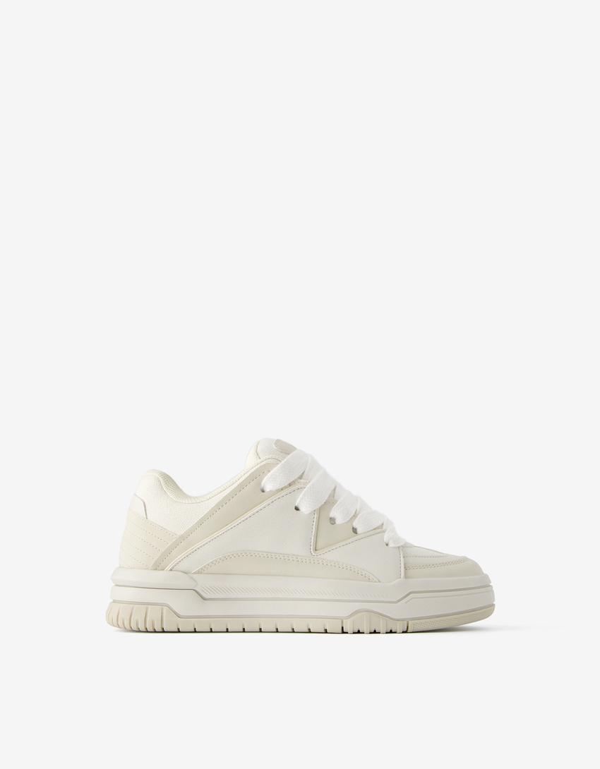 Chunky skater trainers-WHITE-0