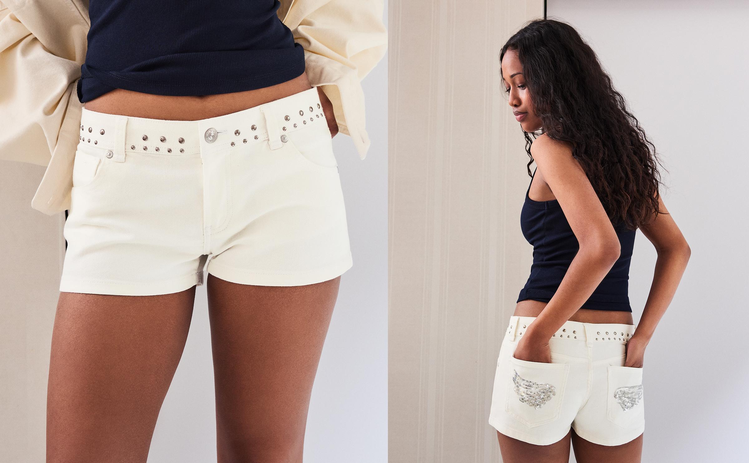 Bershka Fitilli kumaş zımbalı şort görsel 2