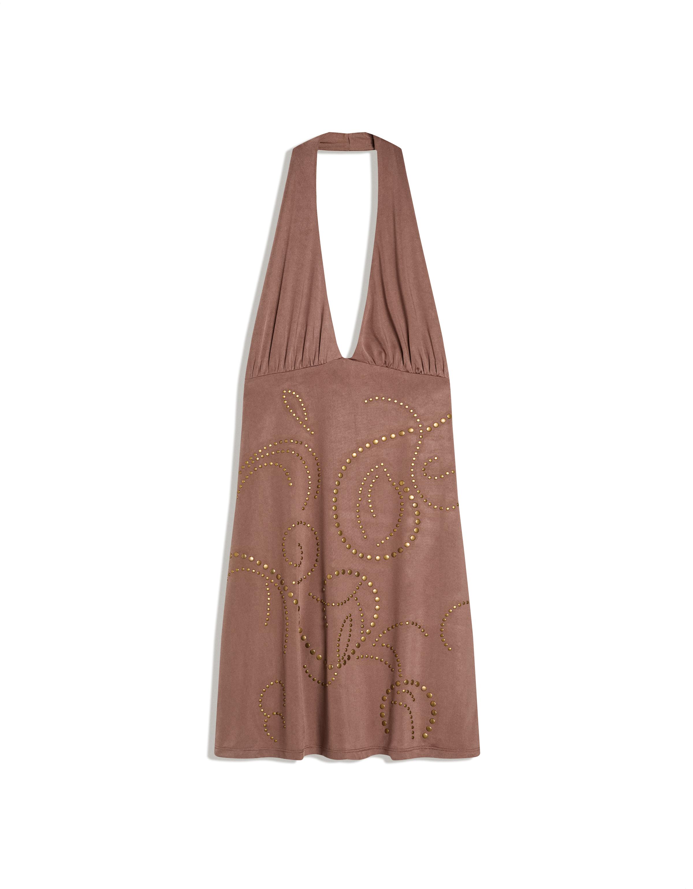 Zımbalı mini halter elbise - Görsel 8