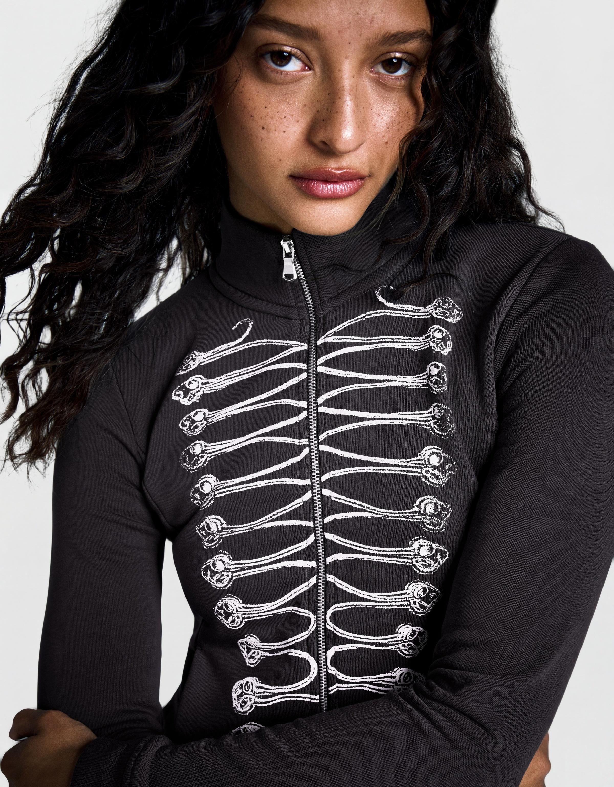 Dar kesim grafik desenli ceket - Görsel 25