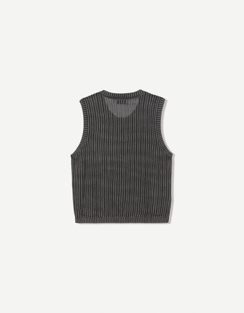 Gilet effetto slavato-Grigio-5
