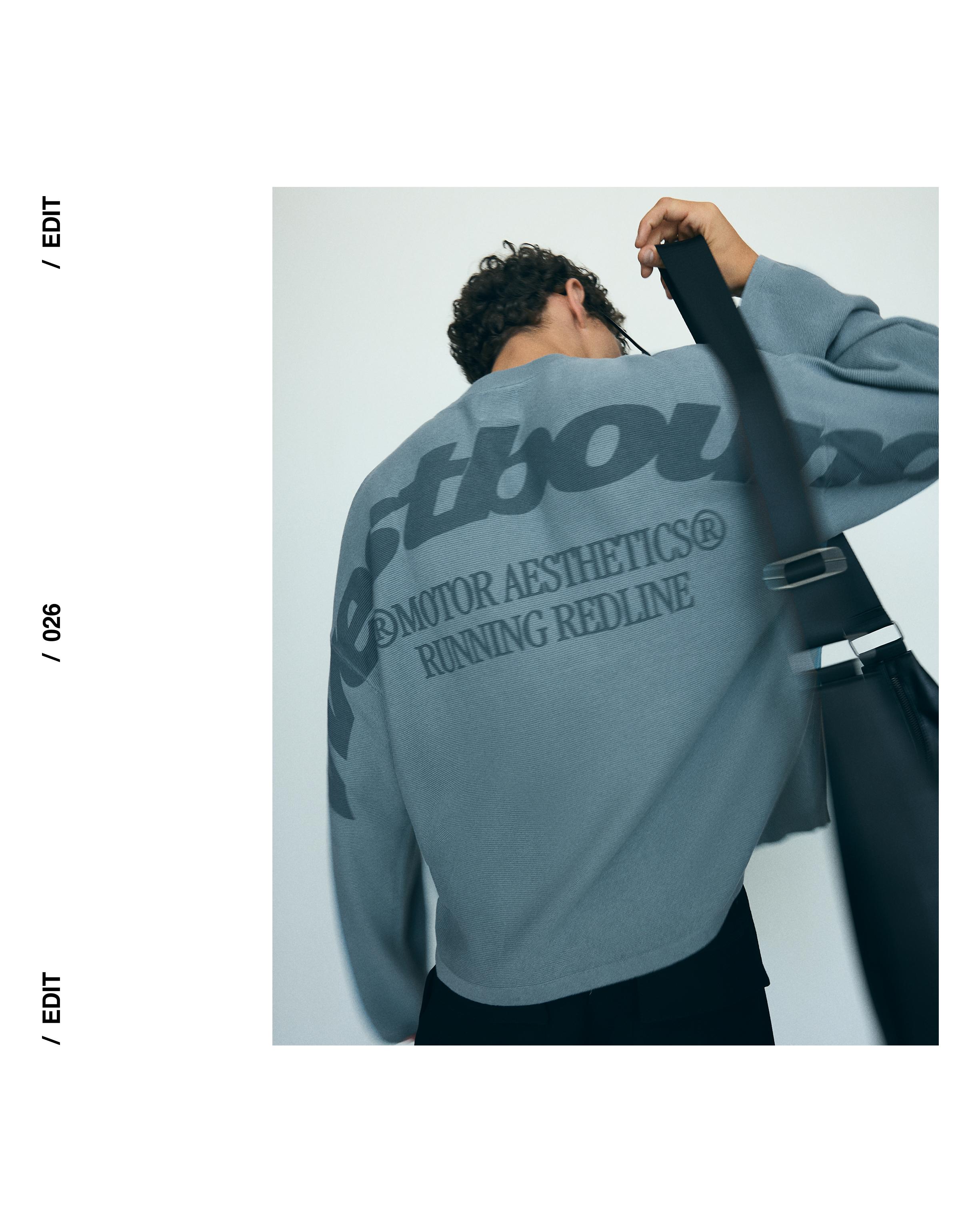 Textured print jumper — Blue