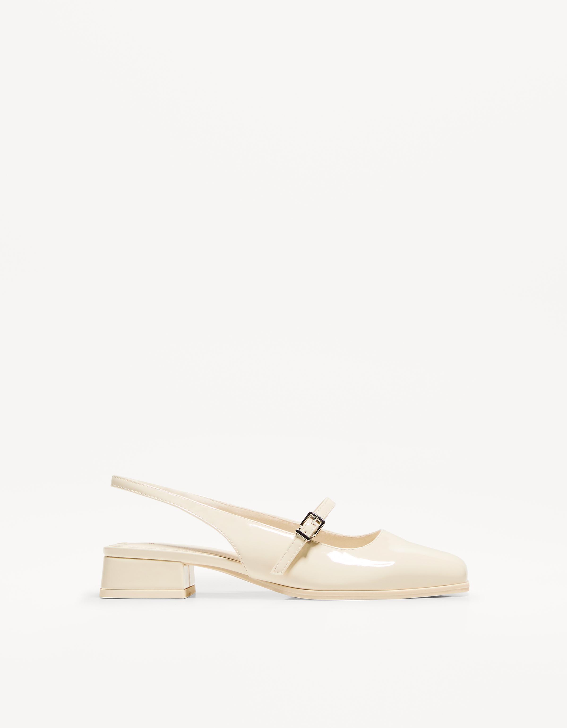 Bershka Mary Janes Mit Breitem Absatz Und Schnalle Damen 39 Beige