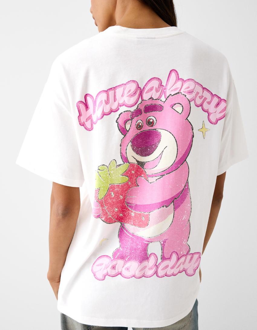 تيشرت توي ستوري بأكمام قصيرة-أبيض مطفي-2