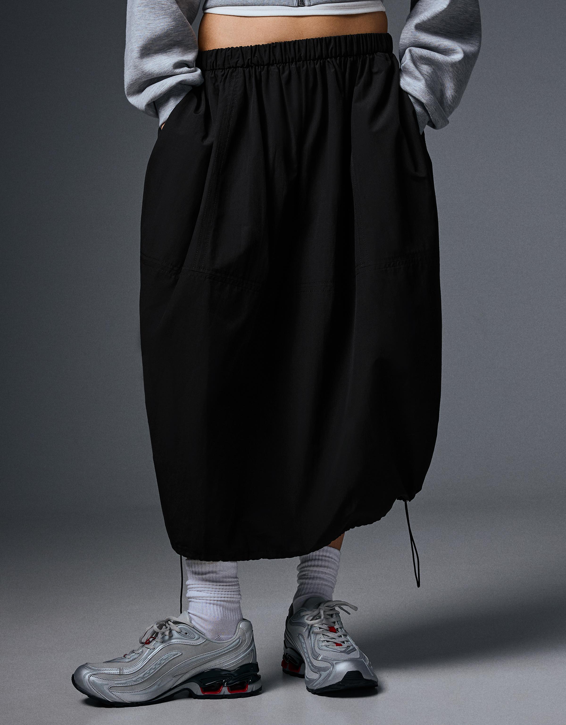 Parachute midi skirt — Black