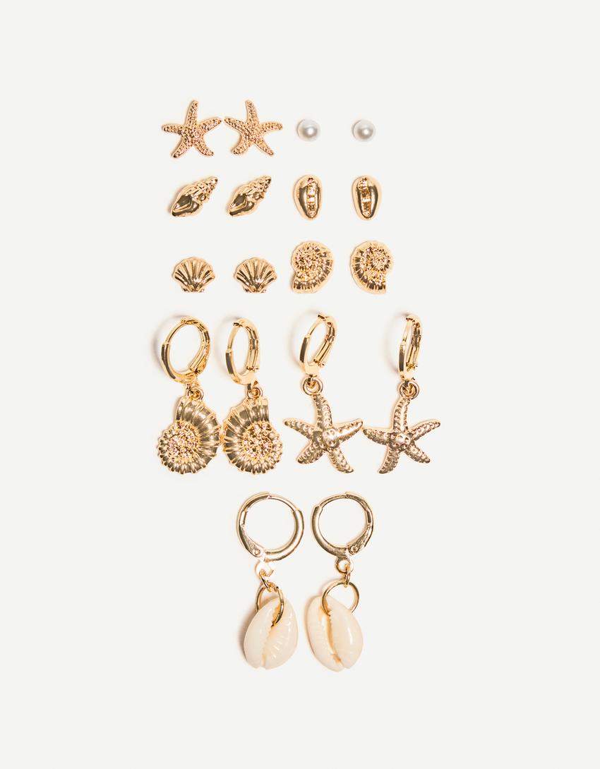 Pack 9 pendientes marinos signature edition-Oro-1
