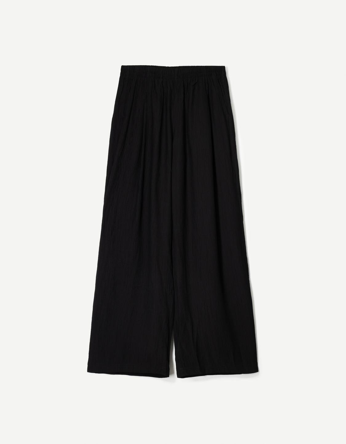 Wide leg drawstring trousers