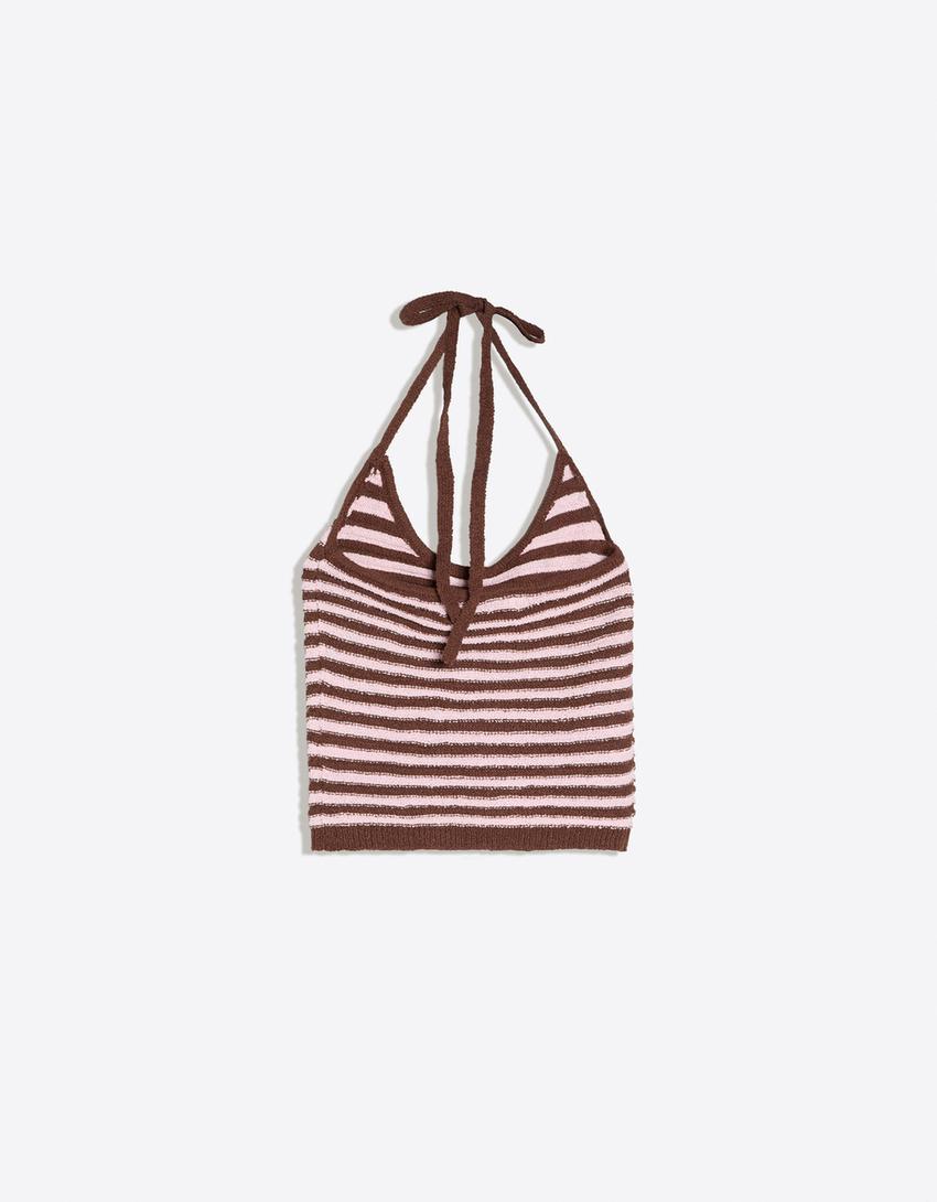 Neckholder-Stricktop-Grün