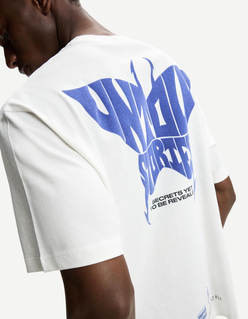 Kortærmet T-shirt med print-Off-white-2