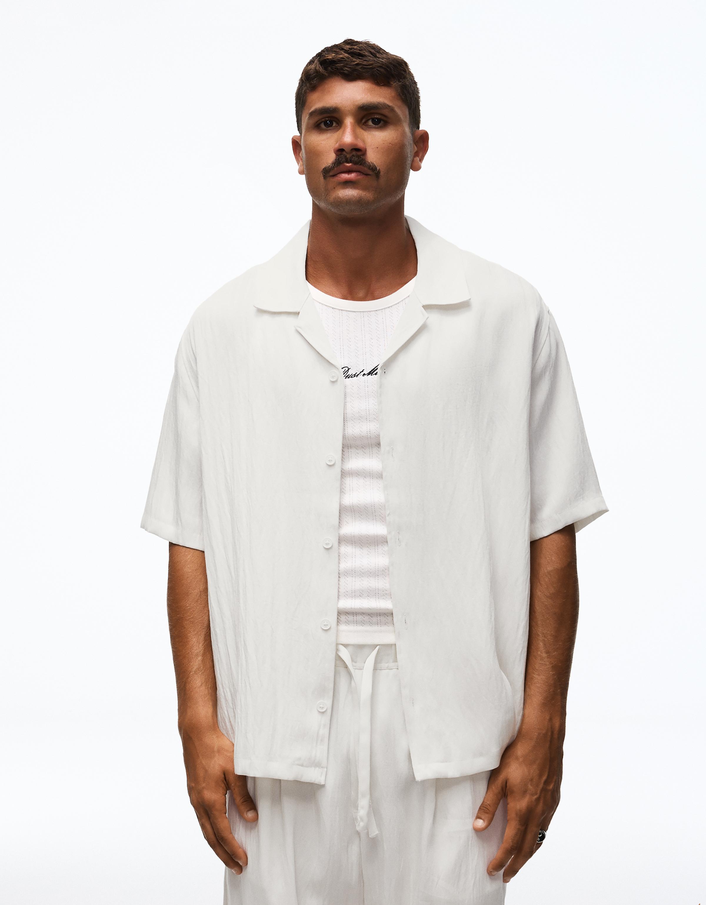 Rustic short sleeve shirt — White