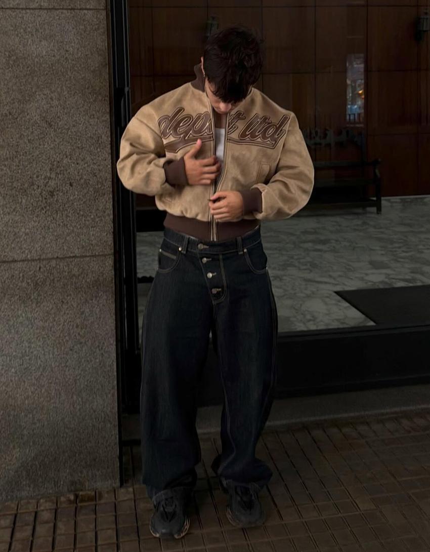 Blouson effet suédine-Beige