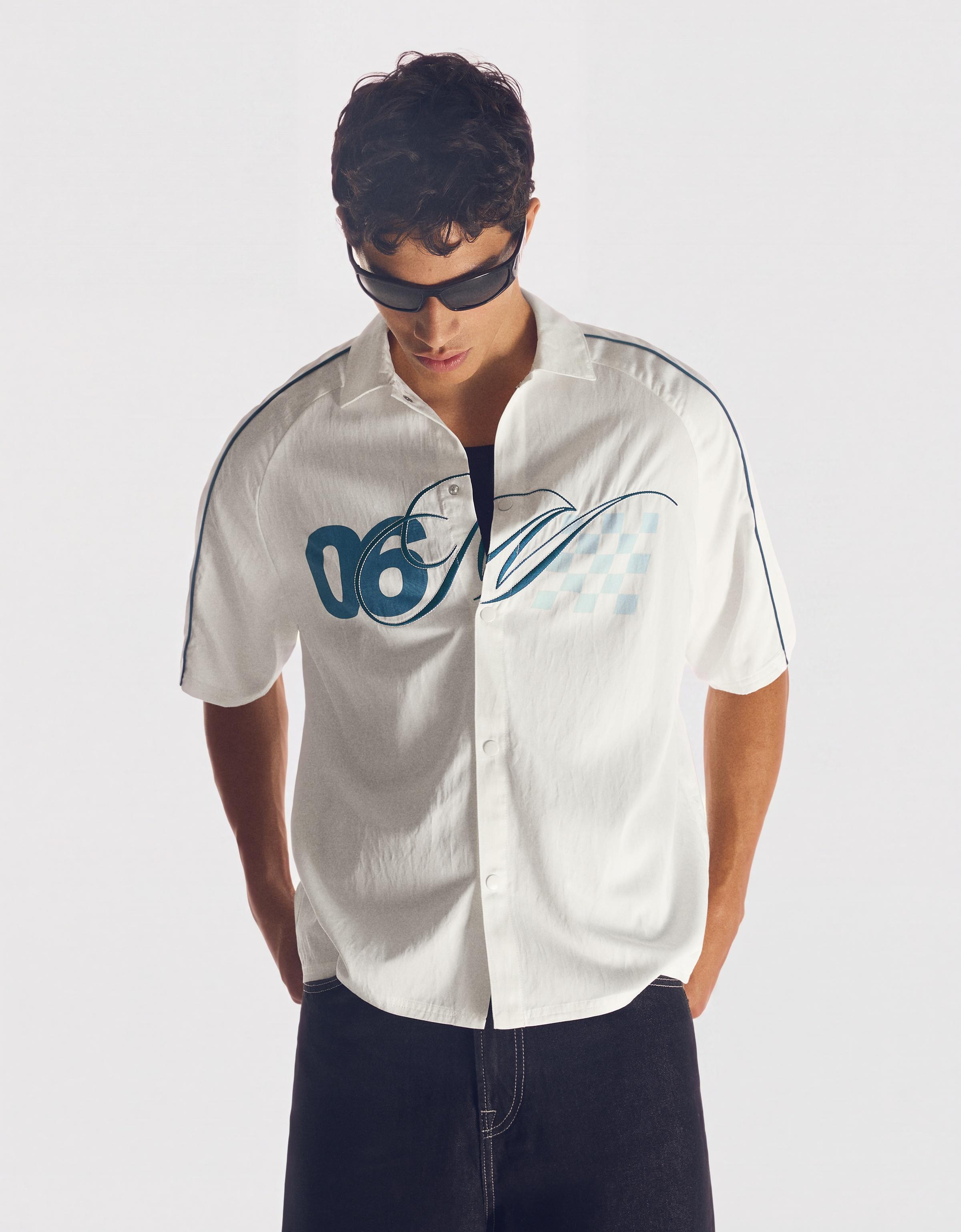 Short sleeve racing shirt — White