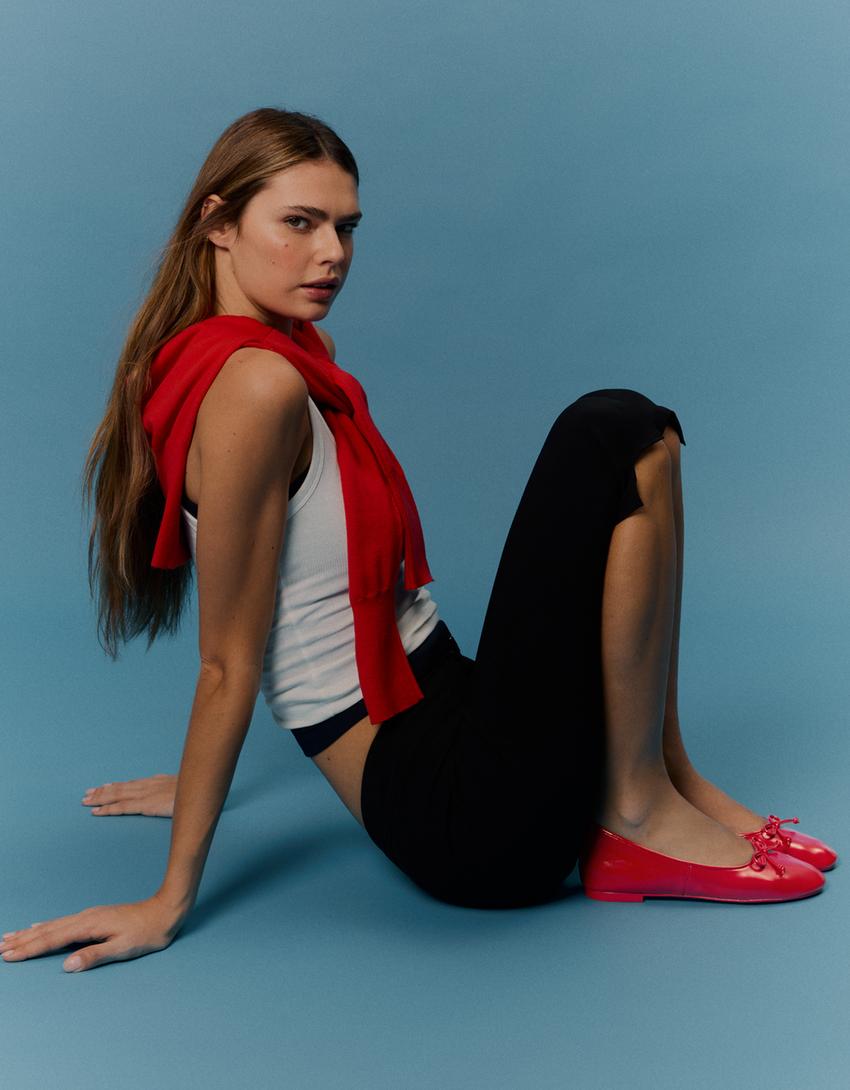 Ballerinas with bow-RED