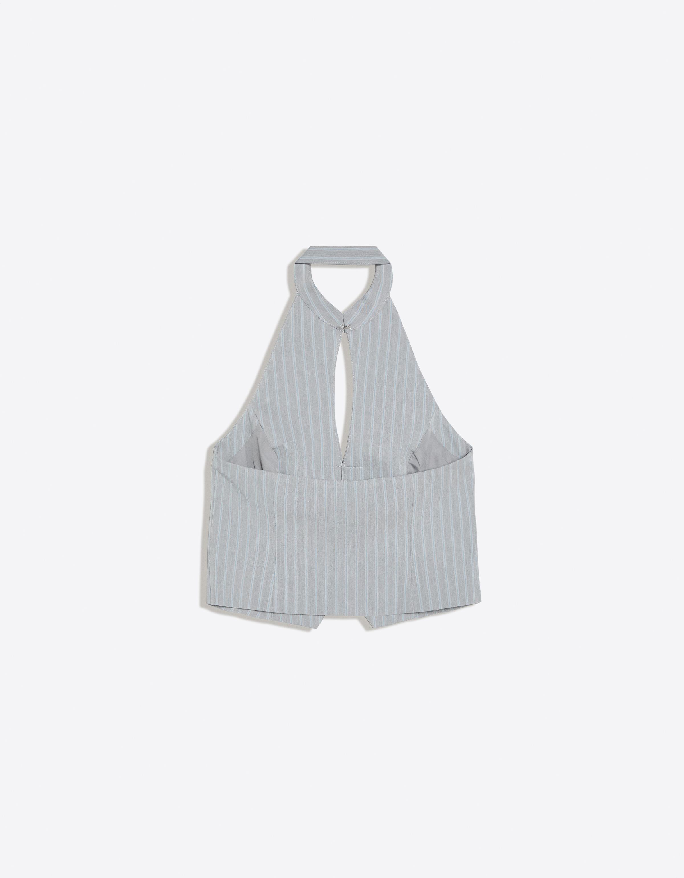 Halter waistcoat with clasps — Grey