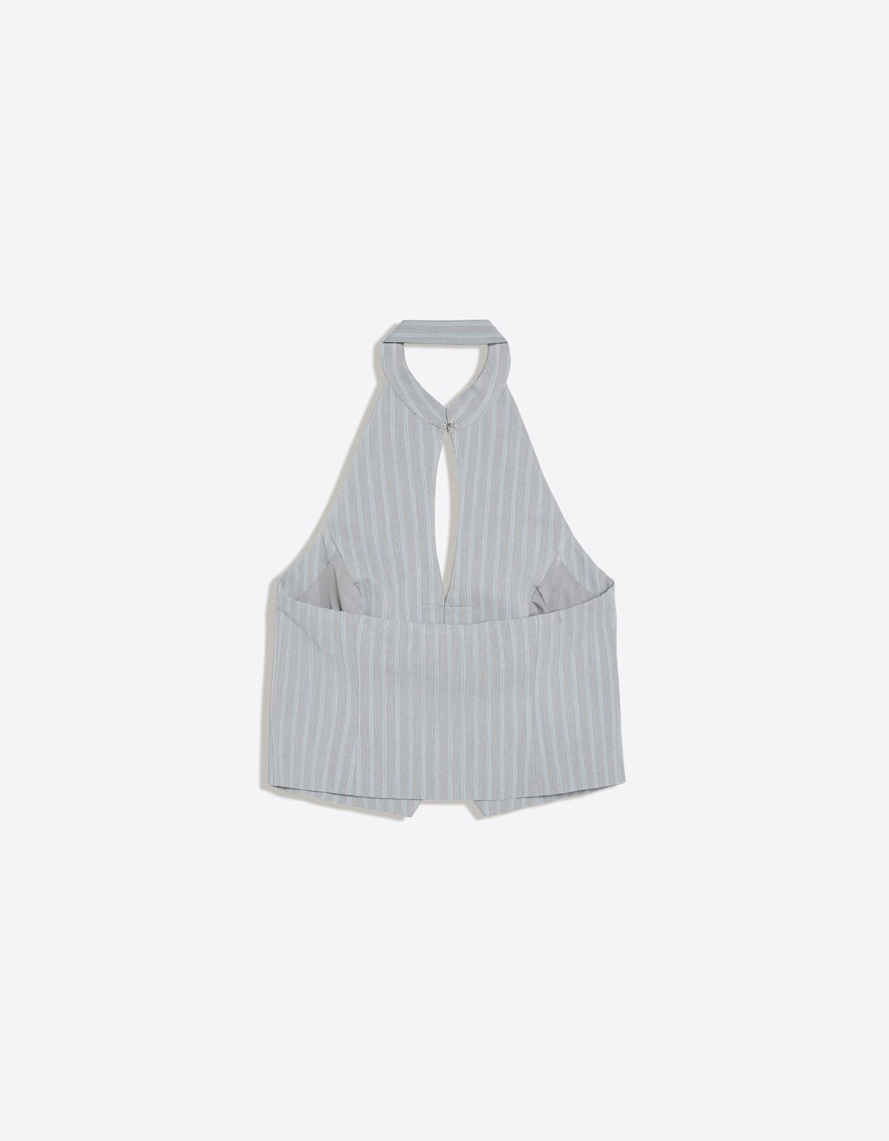 Halter waistcoat with clasps — Grey