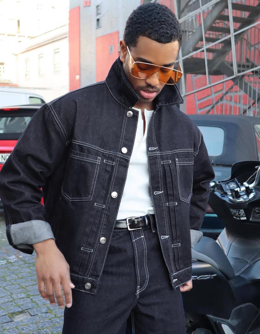 Kurtka denim-Granatowy