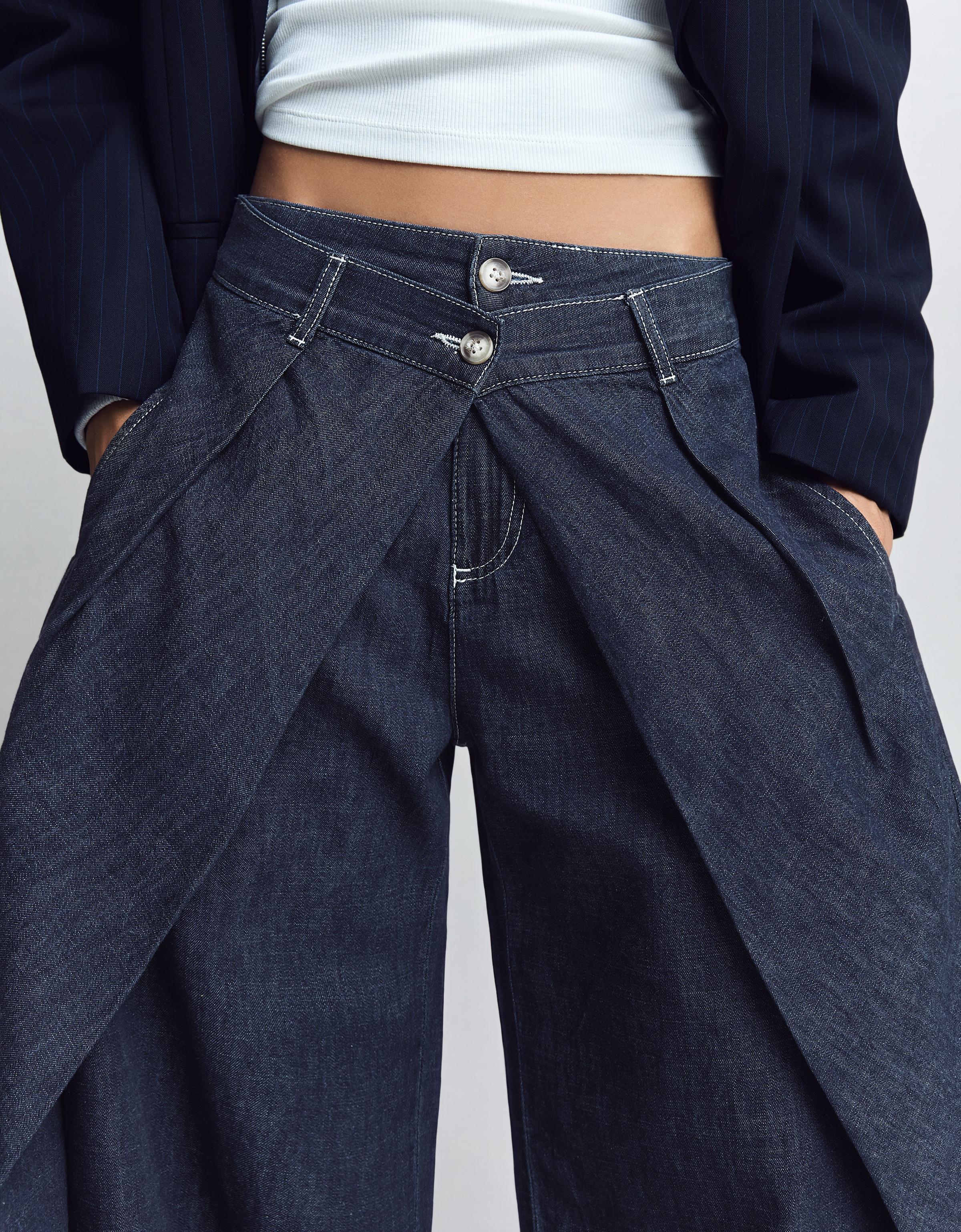 Düşük bel pilili balon jean - Görsel 37