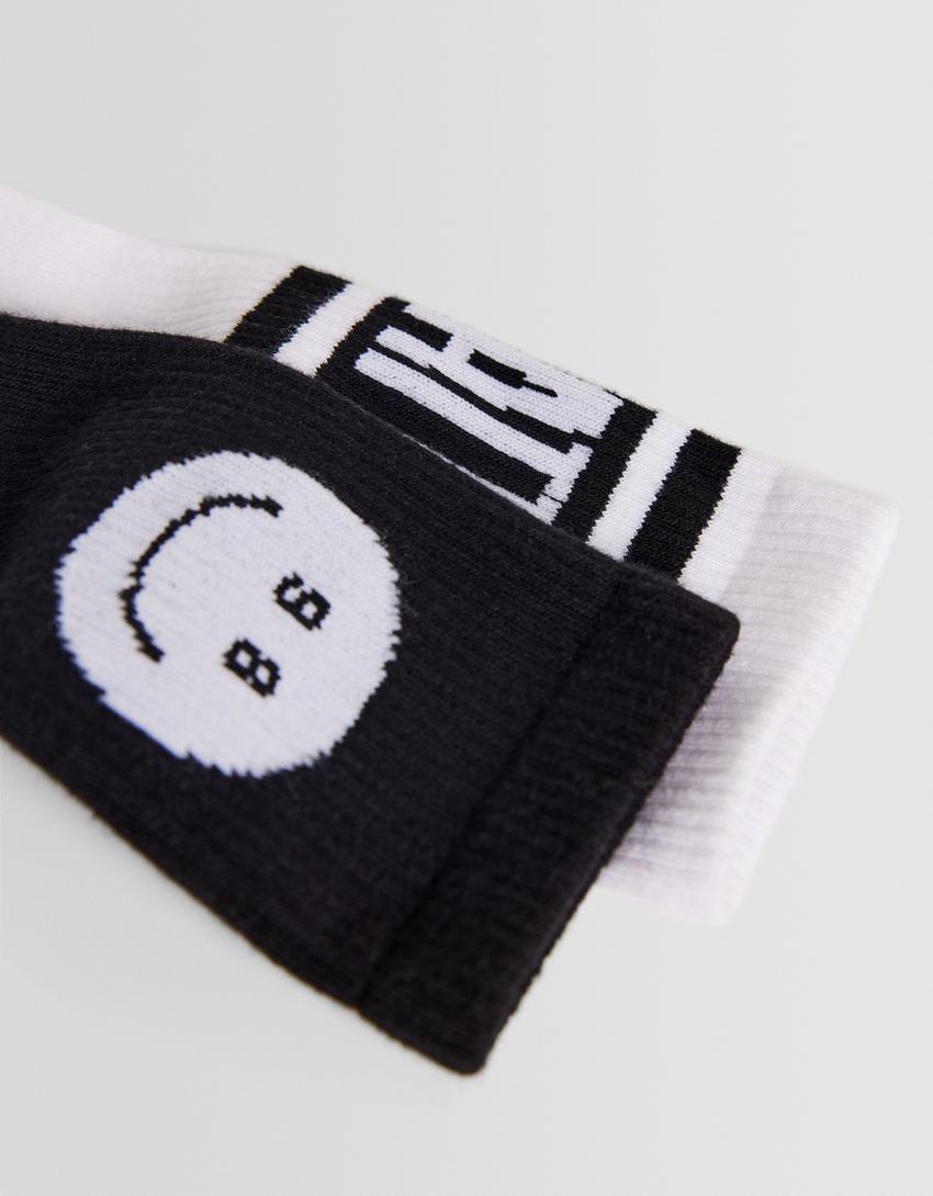 حزمة من 3 ازواج جوارب بطبعة-أبيض-3