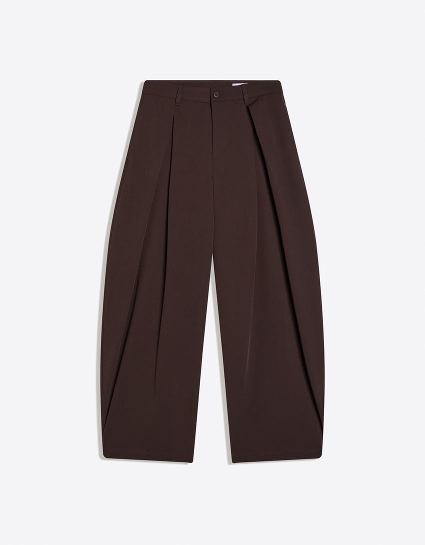 Calça barrel Carol Biazin Collection-Marrom