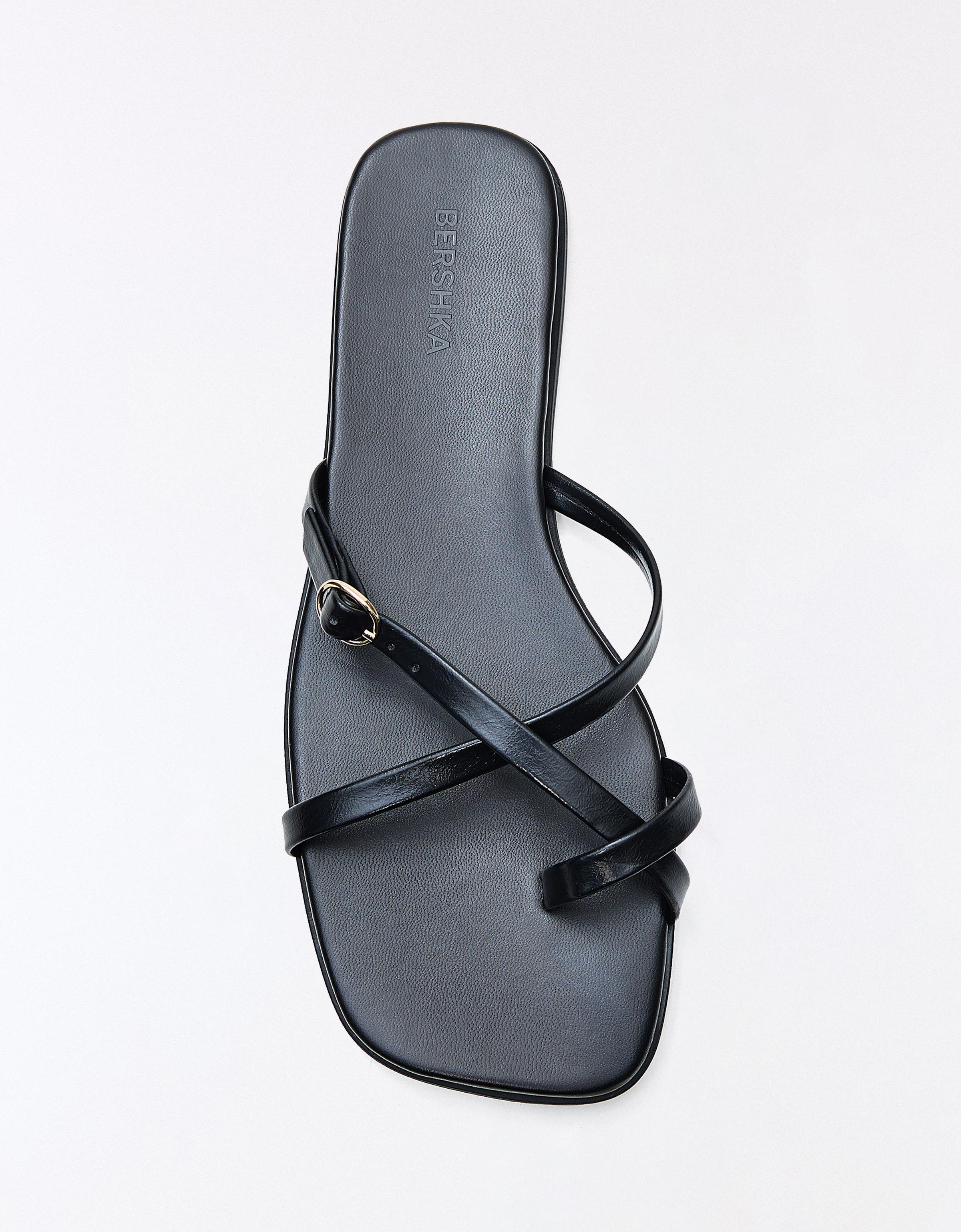 Multi-strap flat slider sandals