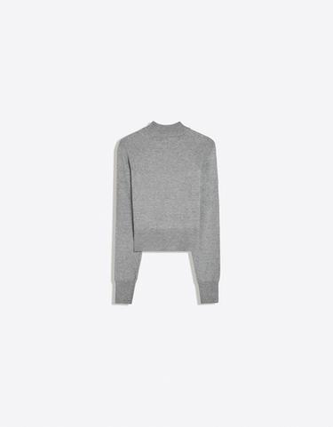 Fitted ribbed high neck jumper — Grey 6
