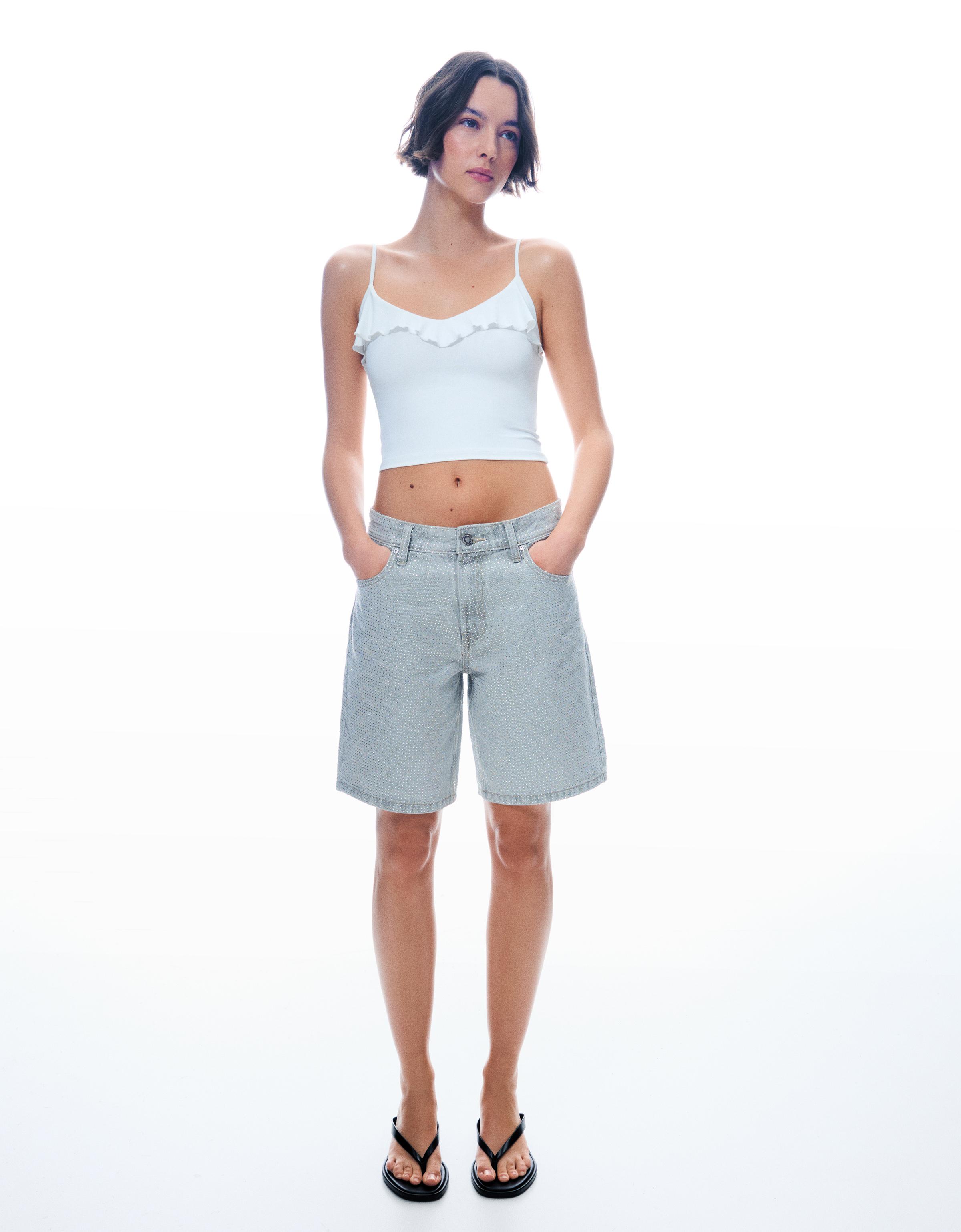 【oan】Side Line Bermuda Denim Denim Shorts w/ Side Slit – Route 81 Boutique