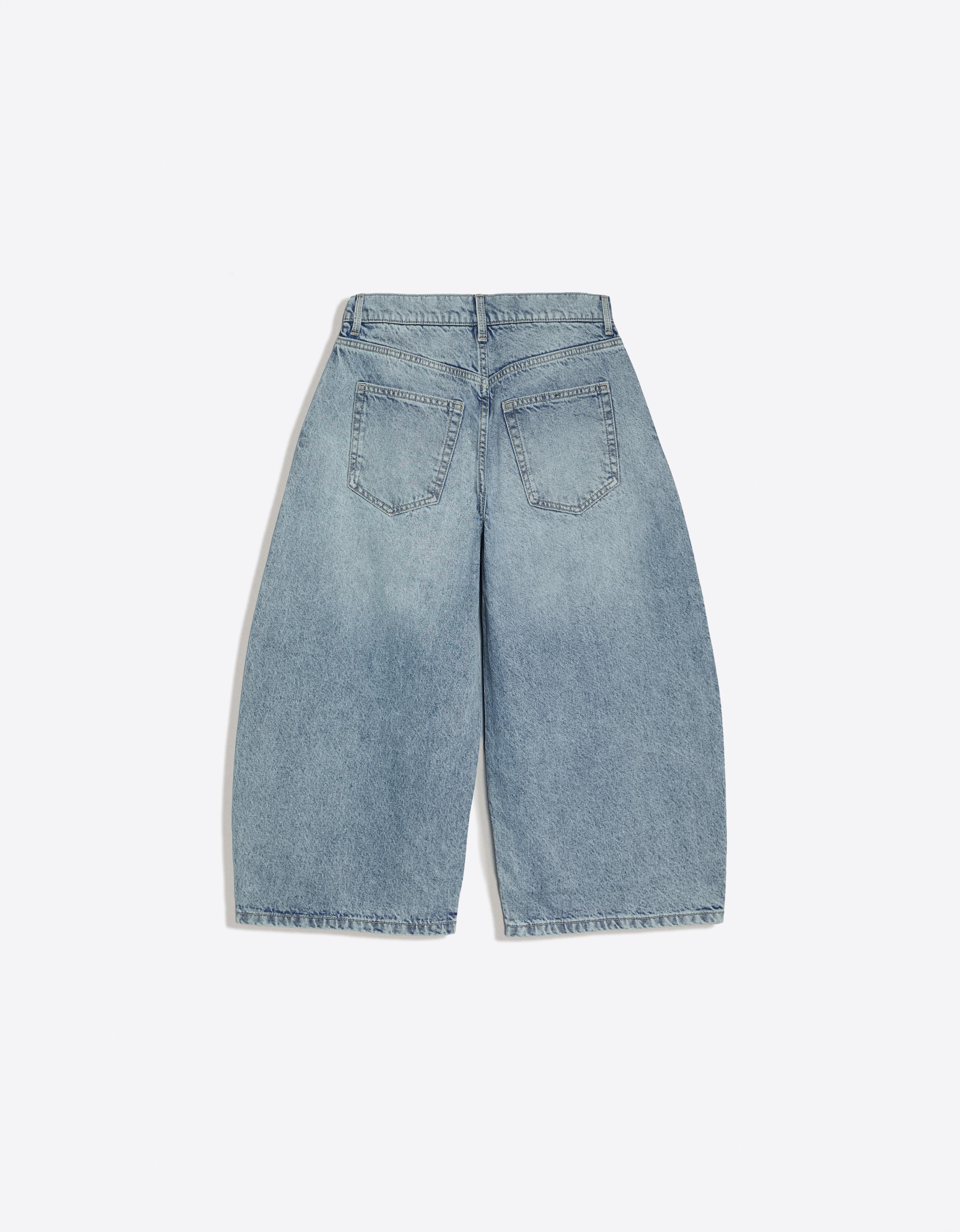 Slouchy denim jorts — Light blue