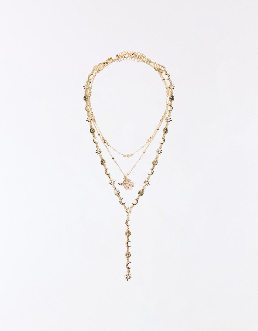 Pack isi 3 kalung liontin-Emas