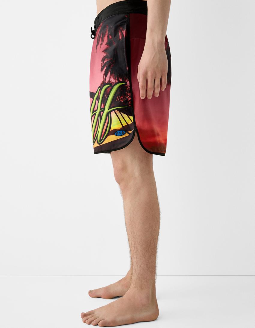 Short de bain BERSSSHKA X SSSTUFFF imprimé-Noir-3