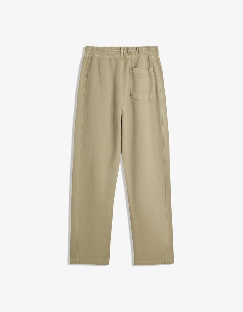 Pantalon piqué effet délavé-Pierre-1