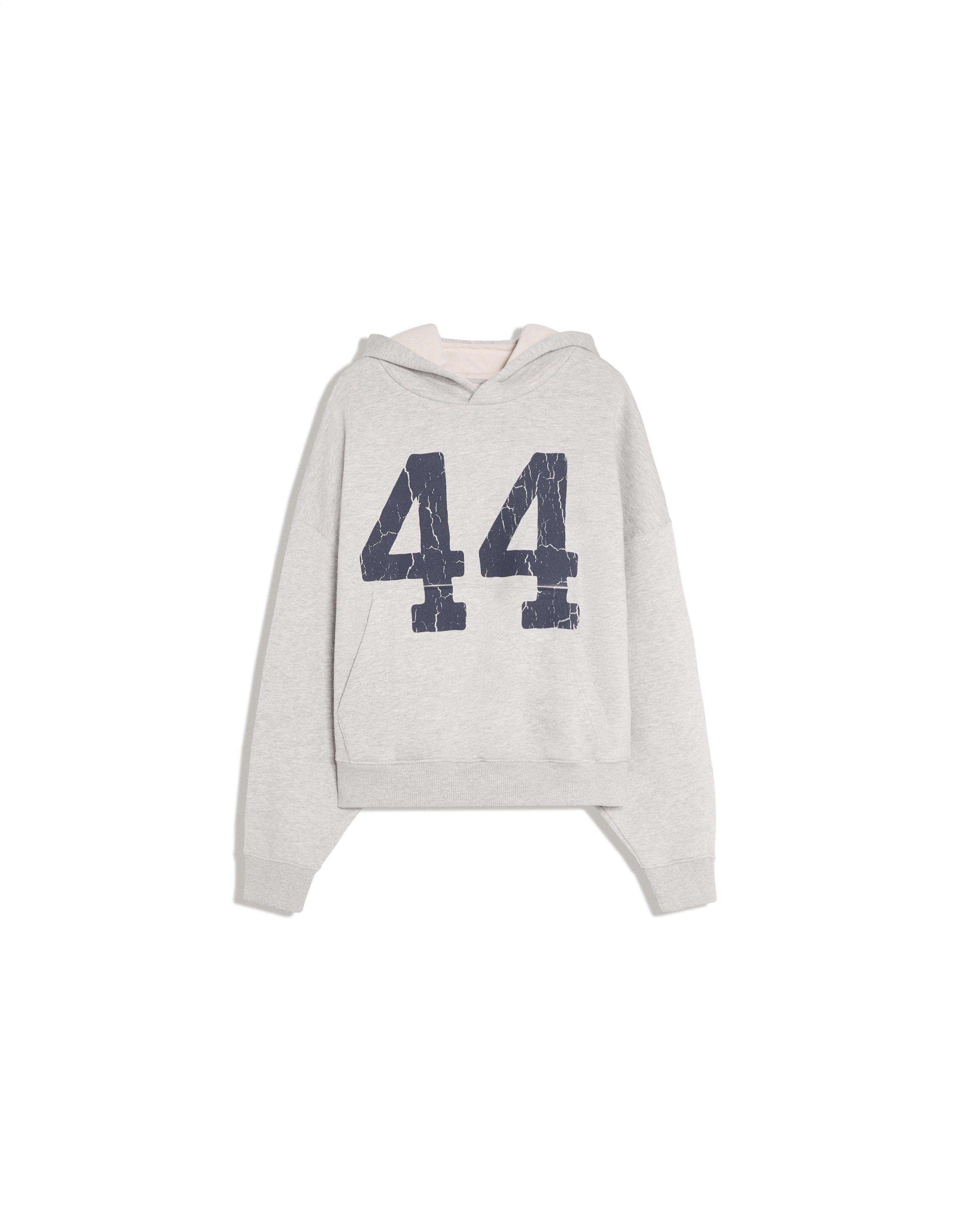 Bershka Yıkama efektli baskılı kapüşonlu sweatshirt görsel 2