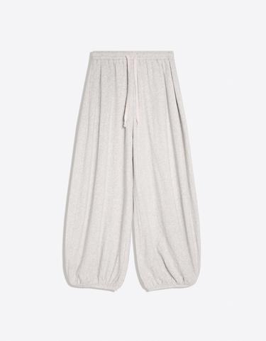 Balloon fit plush dancer trousers — Grey 5