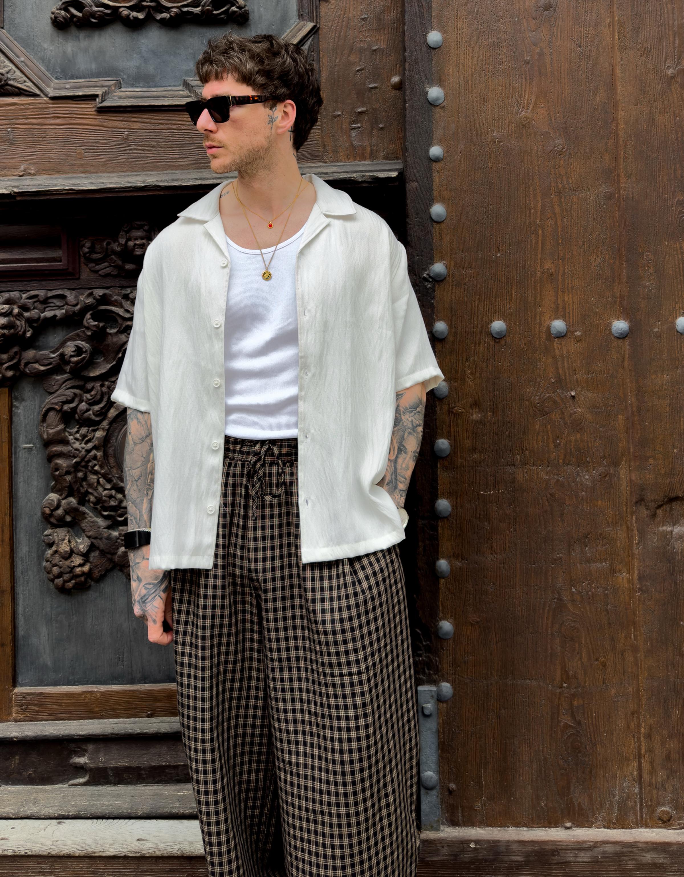 Rustic short sleeve shirt — White