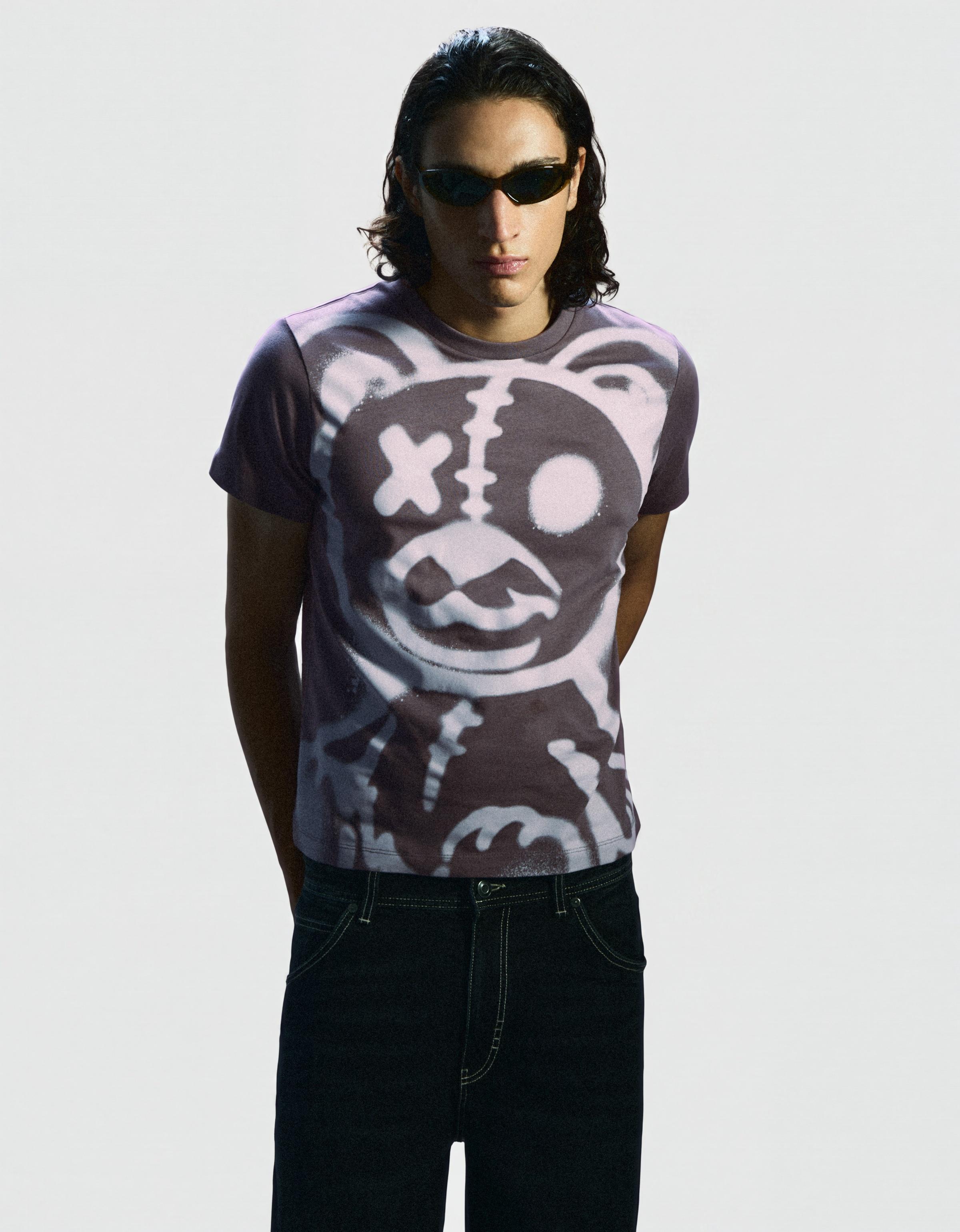 Short sleeve regular fit bear T-shirt — Blue