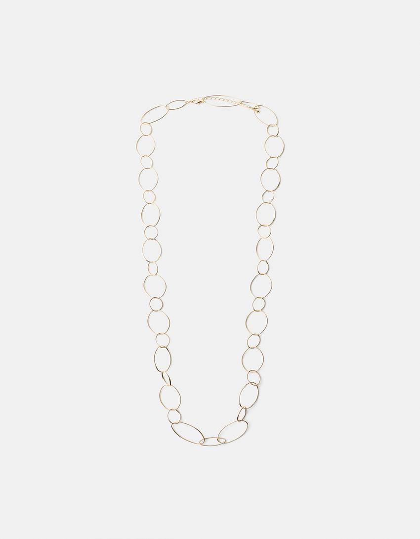 Chain link choker necklace-Gold-0