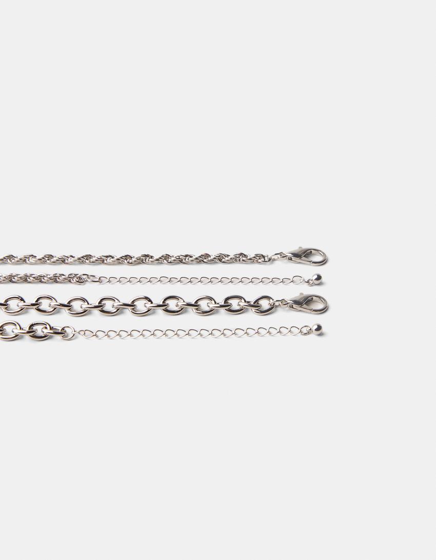 Lot 2 colliers cassette-Argent-1