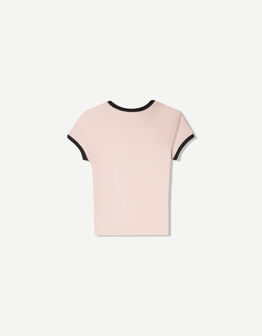 Short sleeve T-shirt with contrast print