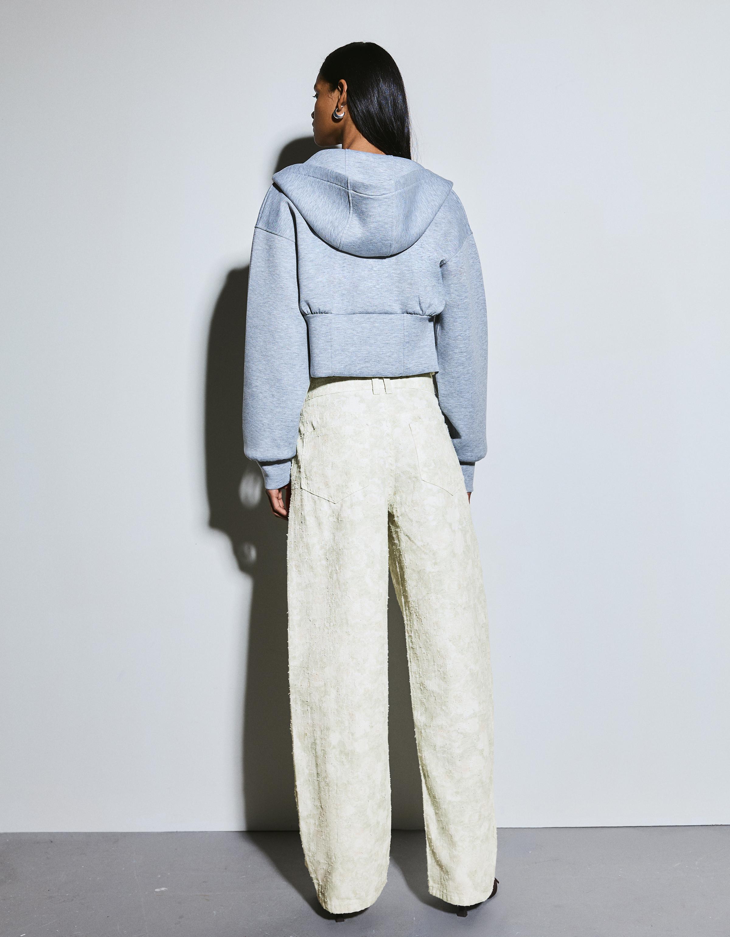 Düşük bel dokulu ve desenli baggy fit jean - Görsel 50