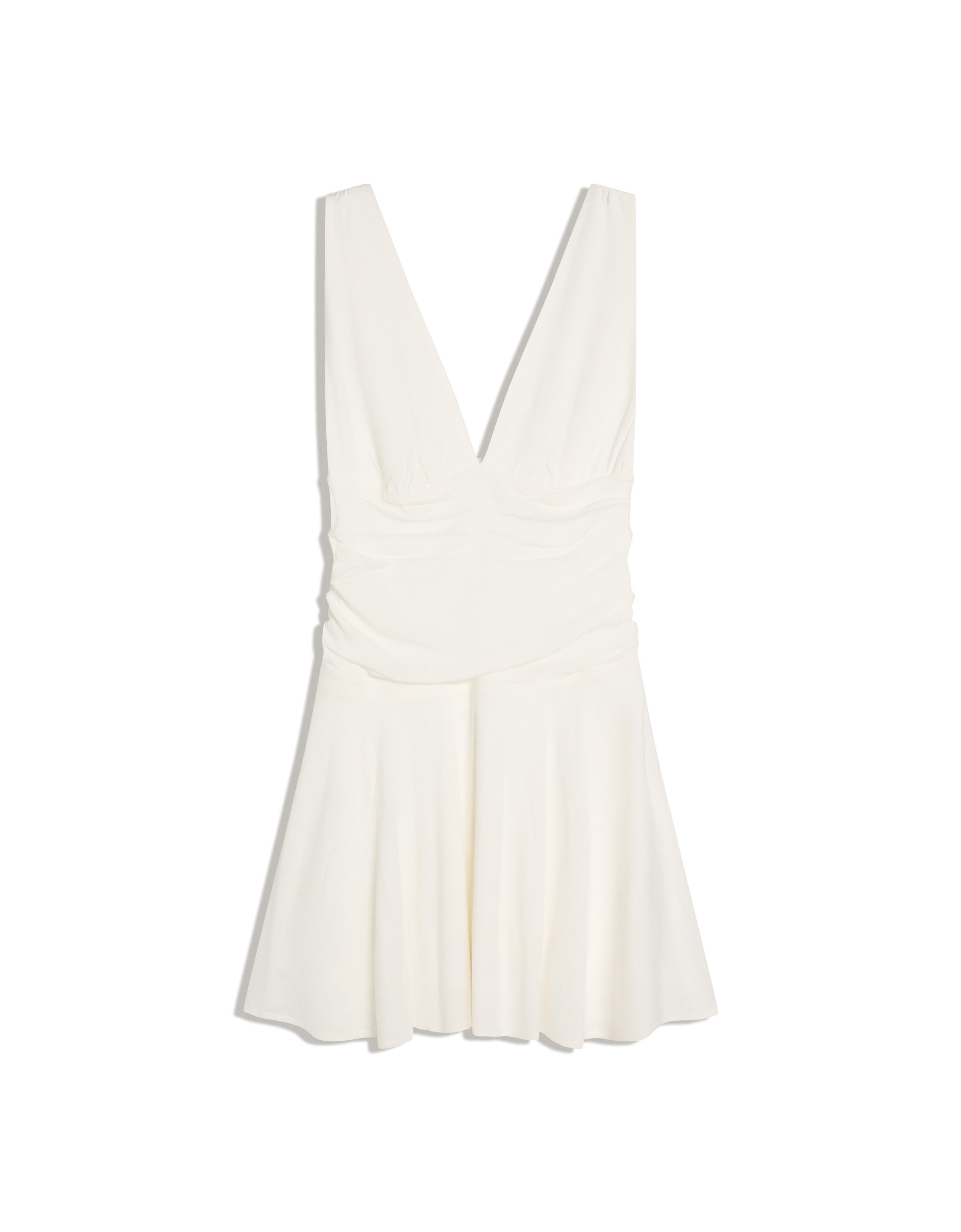 Drapeli mini elbise - Görsel 7