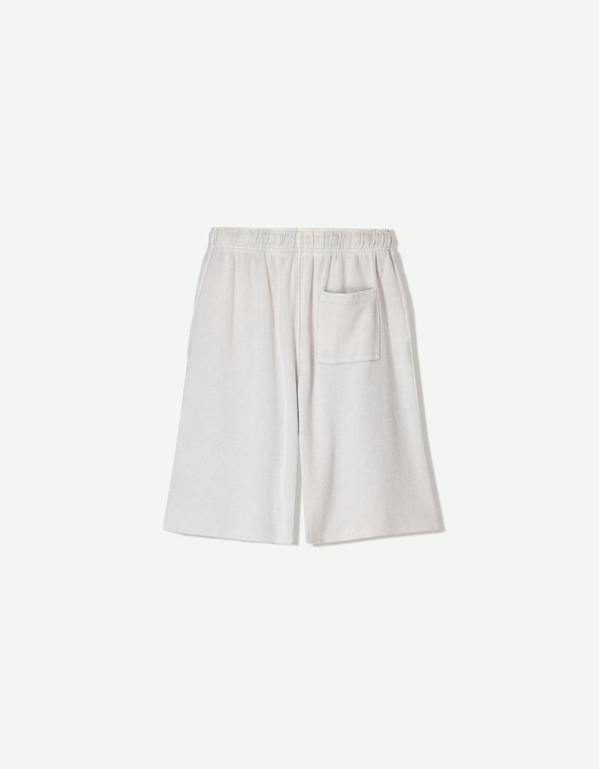 Bermuda baggy bord-côte-Gris-4