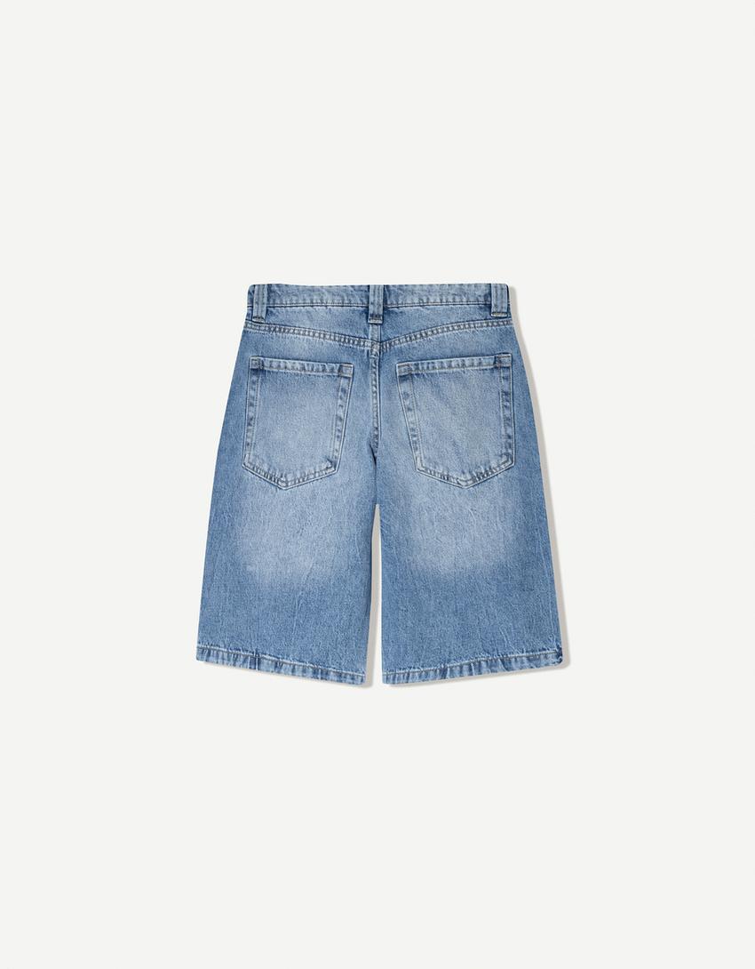 Short denim baggy-Azul lavado