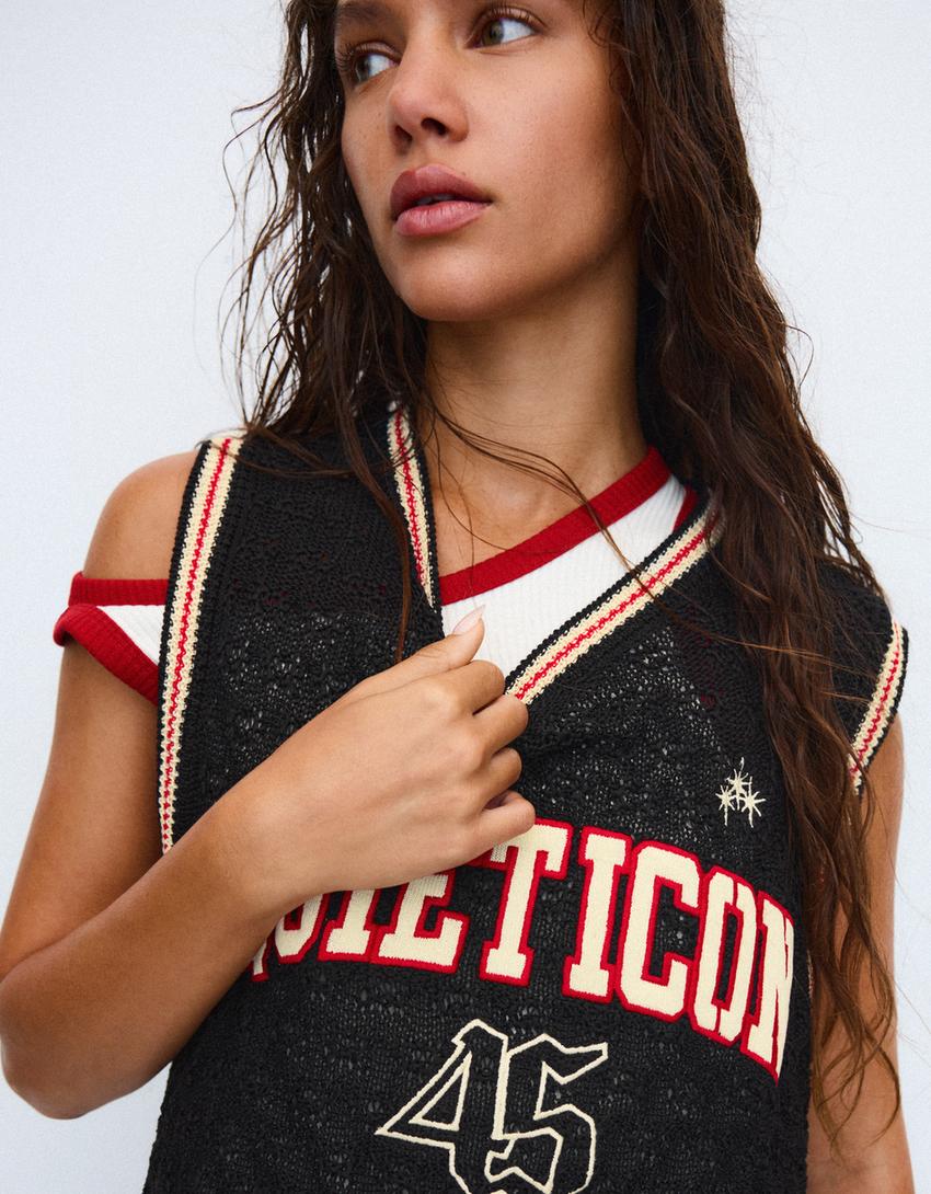 Retro strappy top-Black